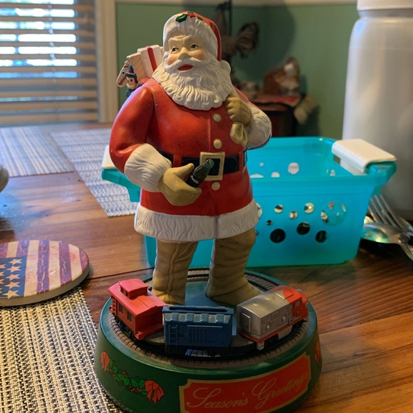 8" Vintage Coca Cola Santa Claus Choo Choo Train Bank - Picture 1 of 4